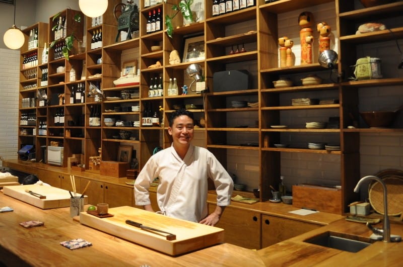 Chef Daisuke Maeda behind the sushi bar at Juni-ko