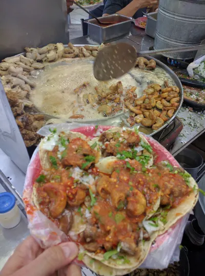 Tacos de tripa in Colonia Santa Tere, Guadalajara, Mexico
