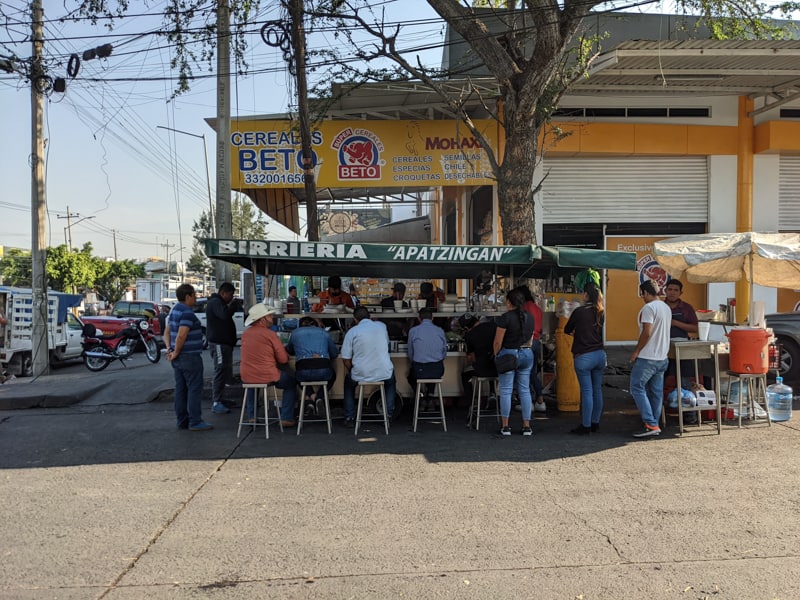 Street food stand in the Abastos neighborhood of Guadalajara