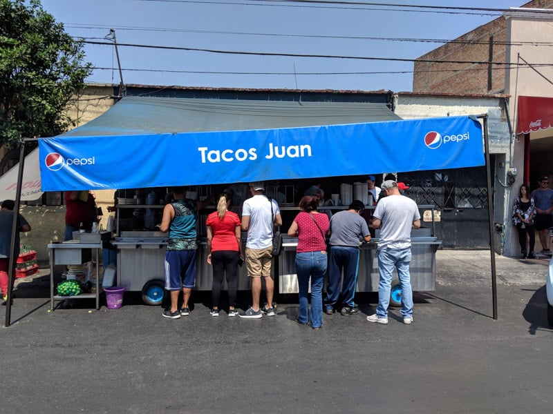 Street food tacos in Guadalajara, Mexico
