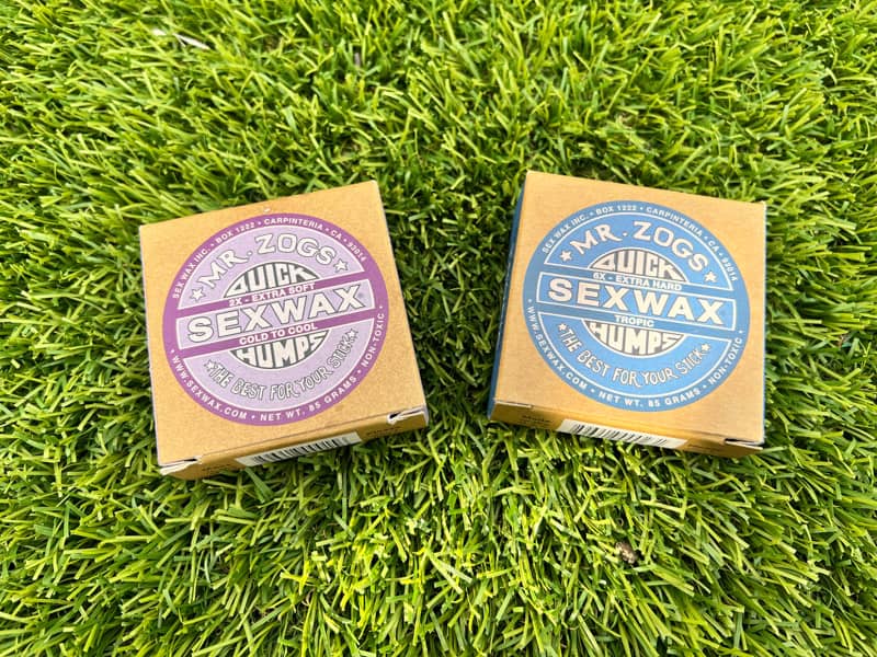 Sex Wax brand base coat and cold water surf wax
