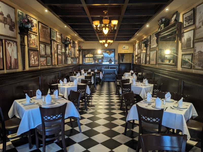 The historic dining room at Caesar's Restaurant in Downtown Tijuana.
